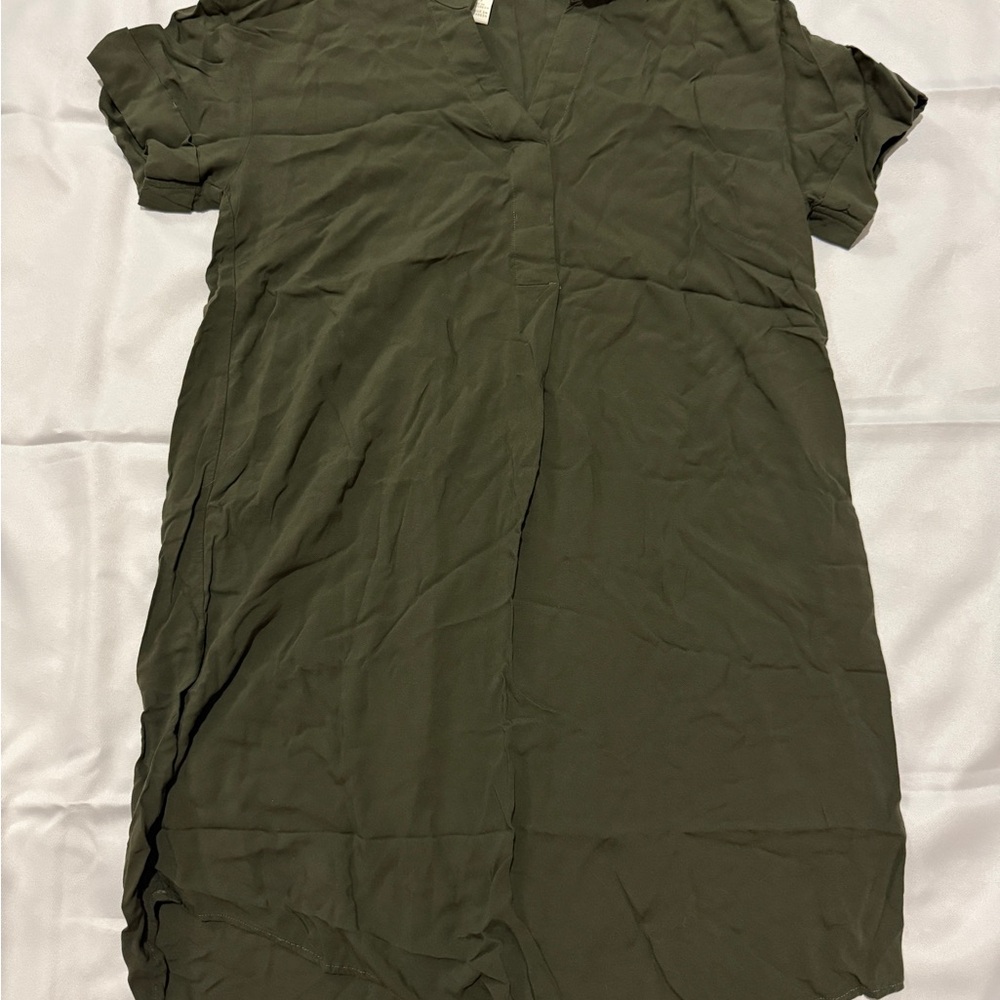 H&M Olive Green Casual Tunic Dress